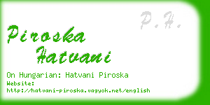 piroska hatvani business card
